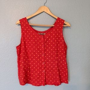 FLAX Linen Sleeveless Tank, Polka dot